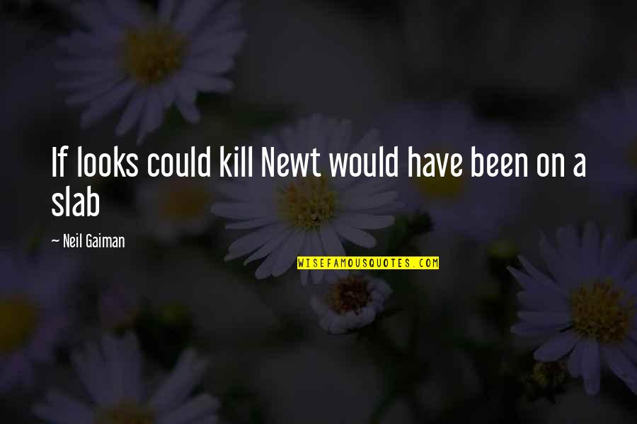 German Swear Quotes By Neil Gaiman: If looks could kill Newt would have been