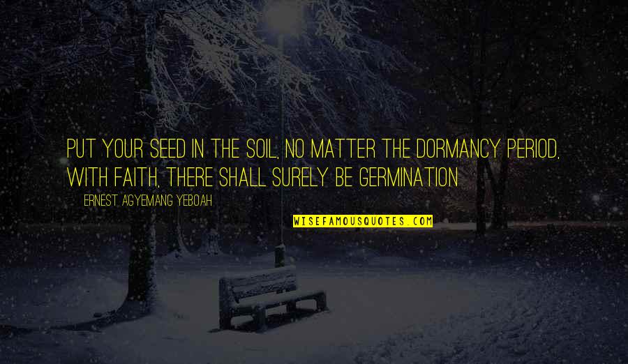 Germination Quotes By Ernest Agyemang Yeboah: Put your seed in the soil, no matter