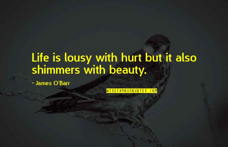 Gerrianne Genga Quotes By James O'Barr: Life is lousy with hurt but it also Gerrianne Genga Quotes By James O'Barr: Life is lousy with hurt but it also