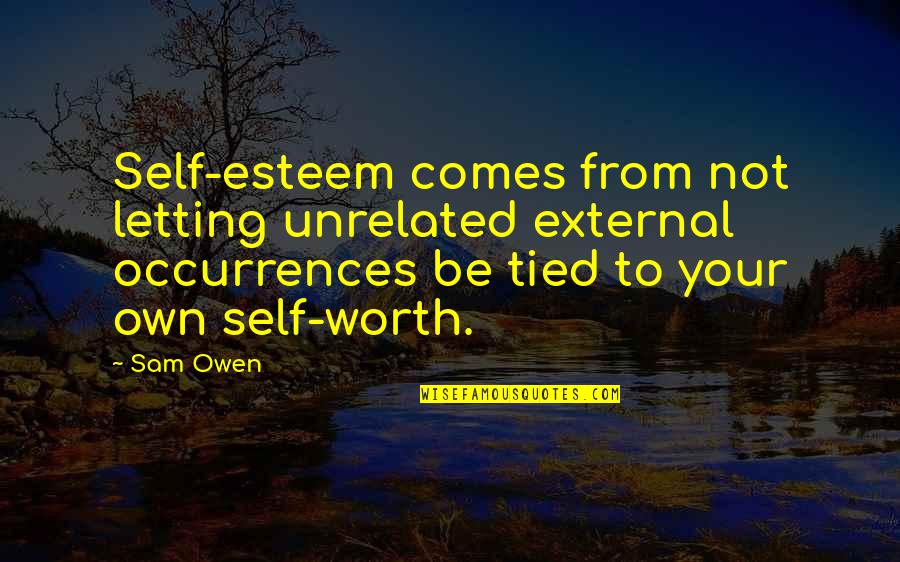 Gerrymandered District Quotes By Sam Owen: Self-esteem comes from not letting unrelated external occurrences