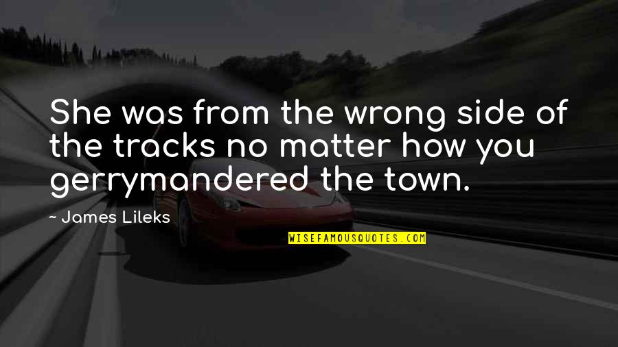 Gerrymandered Quotes By James Lileks: She was from the wrong side of the