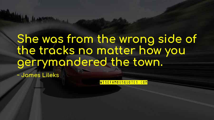 Gerrymandering Quotes By James Lileks: She was from the wrong side of the