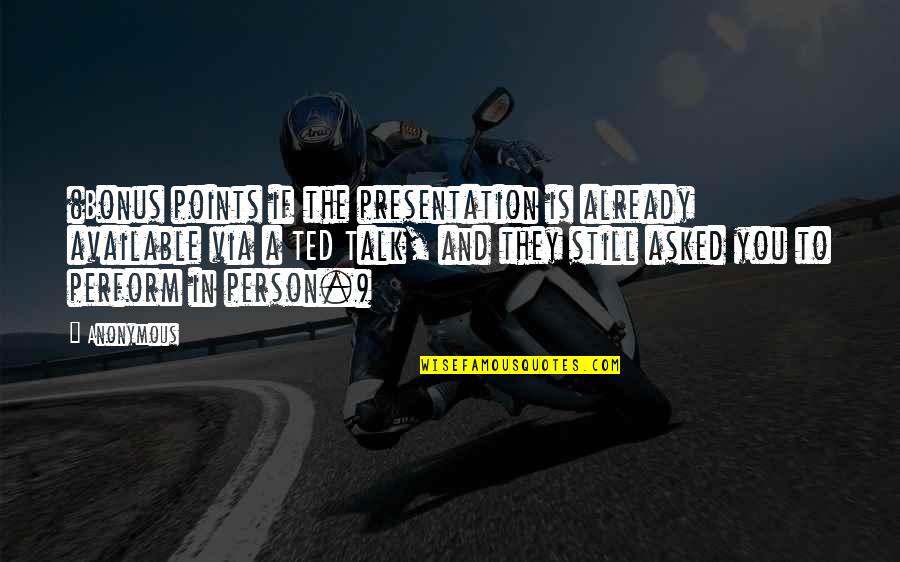 Gershom Bulkeley Quotes By Anonymous: (Bonus points if the presentation is already available Gershom Bulkeley Quotes By Anonymous: (Bonus points if the presentation is already available