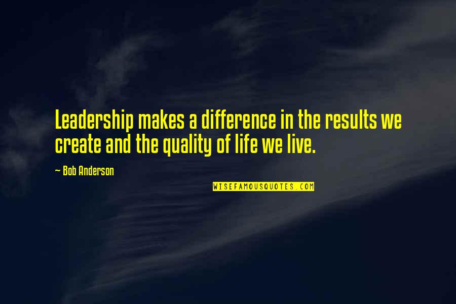 Gertrude Jekyll Quotes By Bob Anderson: Leadership makes a difference in the results we