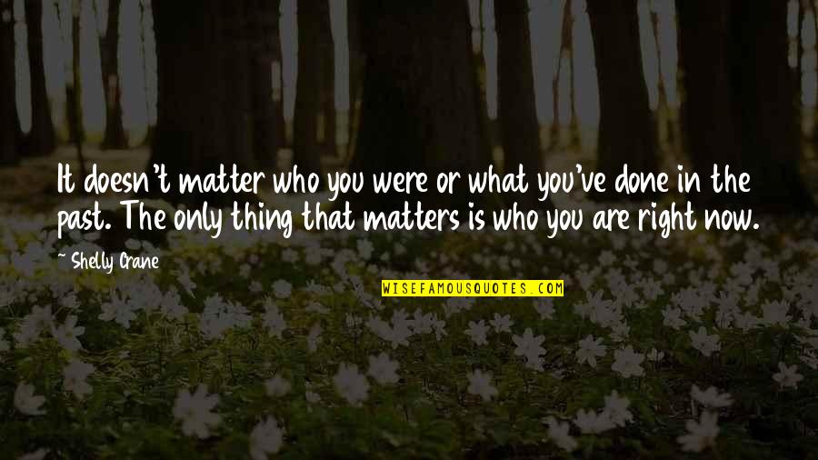 Gesprek Beginnen Quotes By Shelly Crane: It doesn't matter who you were or what