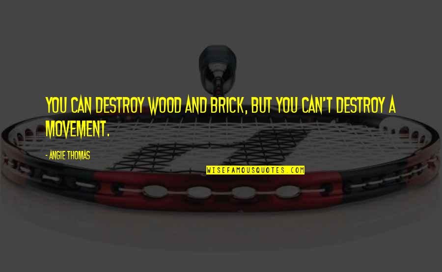 Gestacion Subrogada Quotes By Angie Thomas: You can destroy wood and brick, but you
