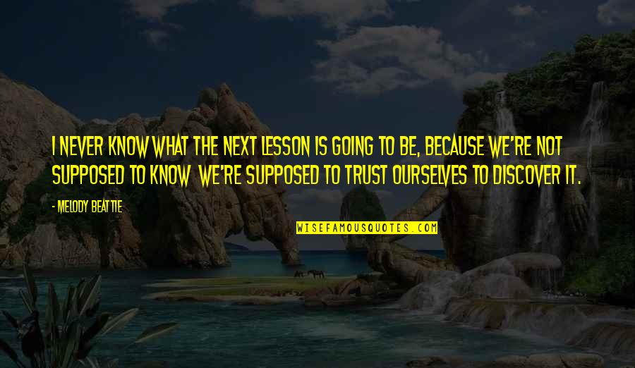 Gesten Quotes By Melody Beattie: I never know what the next lesson is Gesten Quotes By Melody Beattie: I never know what the next lesson is
