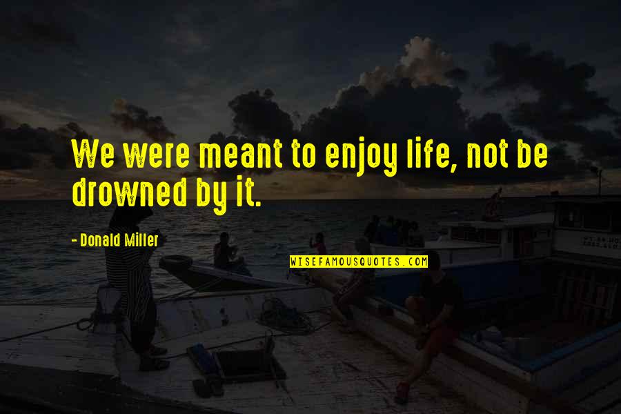 Gestionar Depozit Quotes By Donald Miller: We were meant to enjoy life, not be Gestionar Depozit Quotes By Donald Miller: We were meant to enjoy life, not be