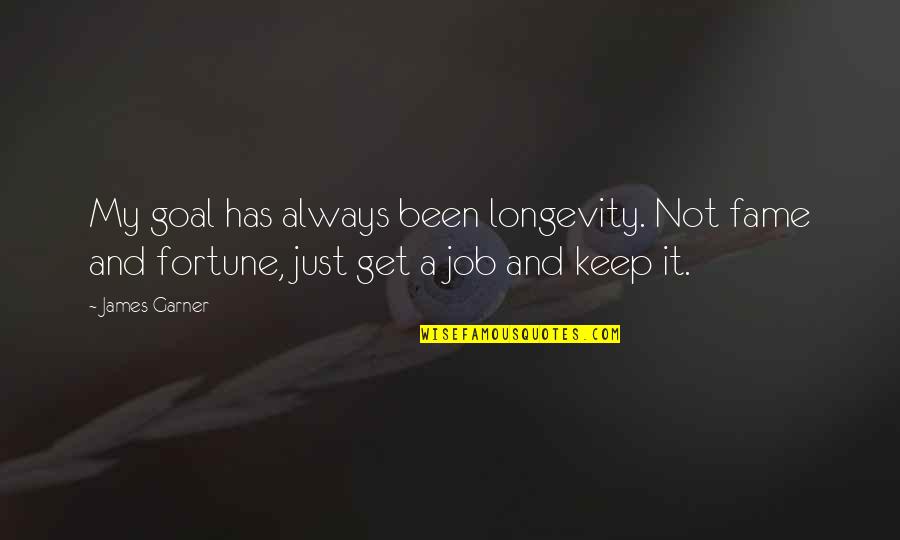 Get A Job Quotes By James Garner: My goal has always been longevity. Not fame