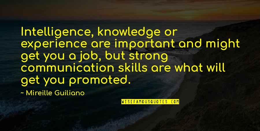 Get A Job Quotes By Mireille Guiliano: Intelligence, knowledge or experience are important and might