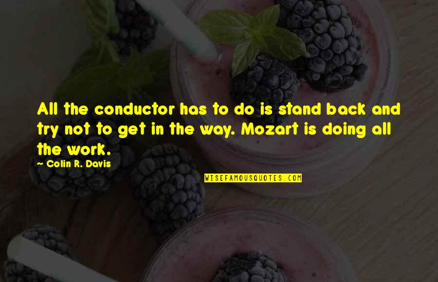 Get Back To Work Quotes By Colin R. Davis: All the conductor has to do is stand