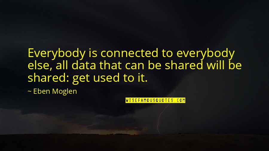 Get Connected Quotes By Eben Moglen: Everybody is connected to everybody else, all data