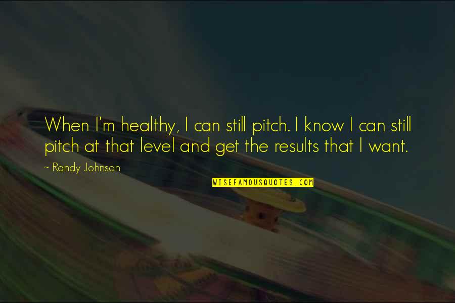 Get Healthy Quotes By Randy Johnson: When I'm healthy, I can still pitch. I