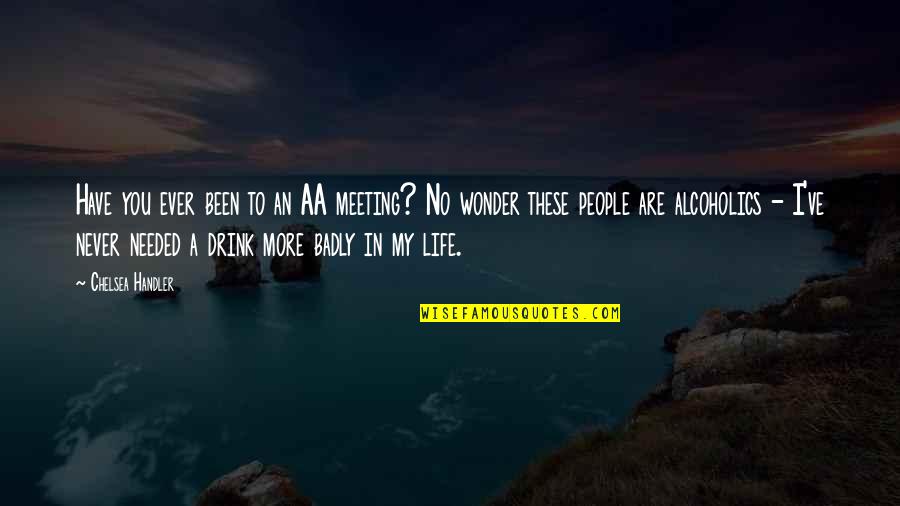 Get High Off Life Quotes By Chelsea Handler: Have you ever been to an AA meeting? Get High Off Life Quotes By Chelsea Handler: Have you ever been to an AA meeting?