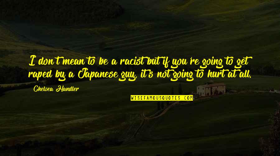 Get Hurt Quotes By Chelsea Handler: I don't mean to be a racist but