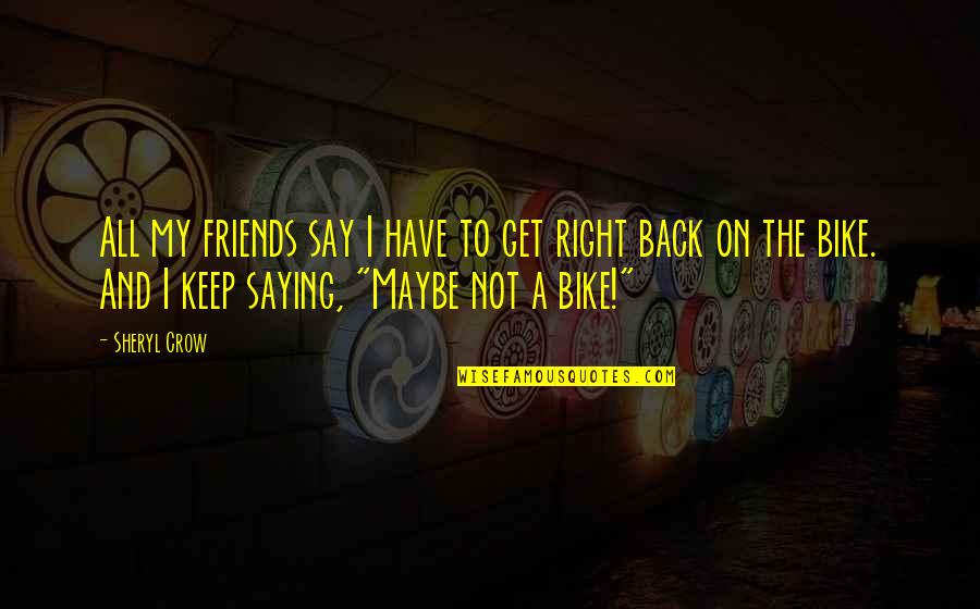 Get It Right Relationship Quotes By Sheryl Crow: All my friends say I have to get