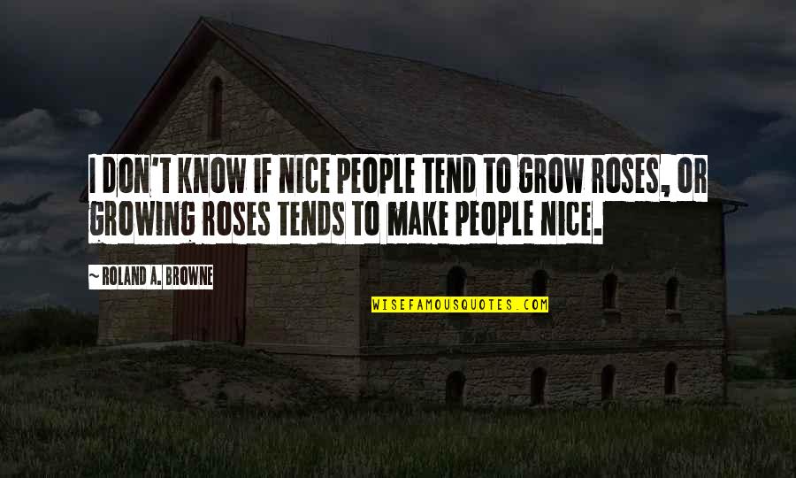 Get Lost To Find Yourself Quotes By Roland A. Browne: I don't know if nice people tend to