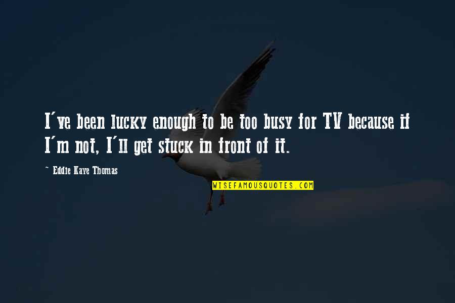 Get Lucky Quotes By Eddie Kaye Thomas: I've been lucky enough to be too busy