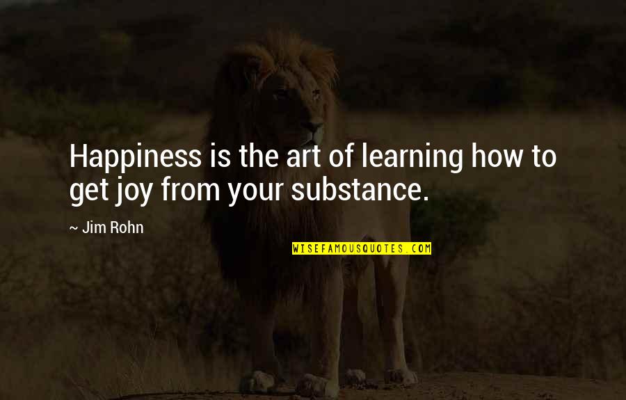Get Quotes By Jim Rohn: Happiness is the art of learning how to