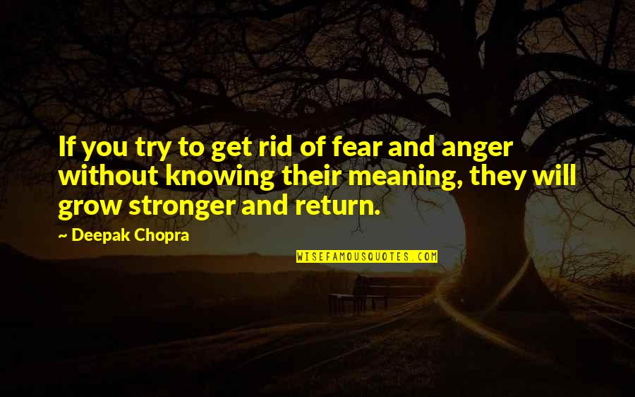 Get Rid Of Fear Quotes By Deepak Chopra: If you try to get rid of fear