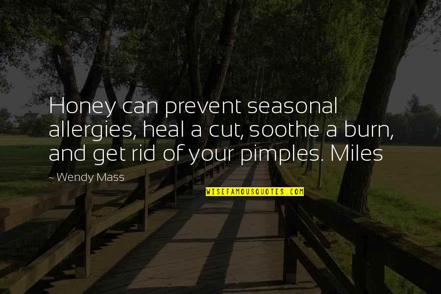 Get Rid Of Quotes By Wendy Mass: Honey can prevent seasonal allergies, heal a cut,