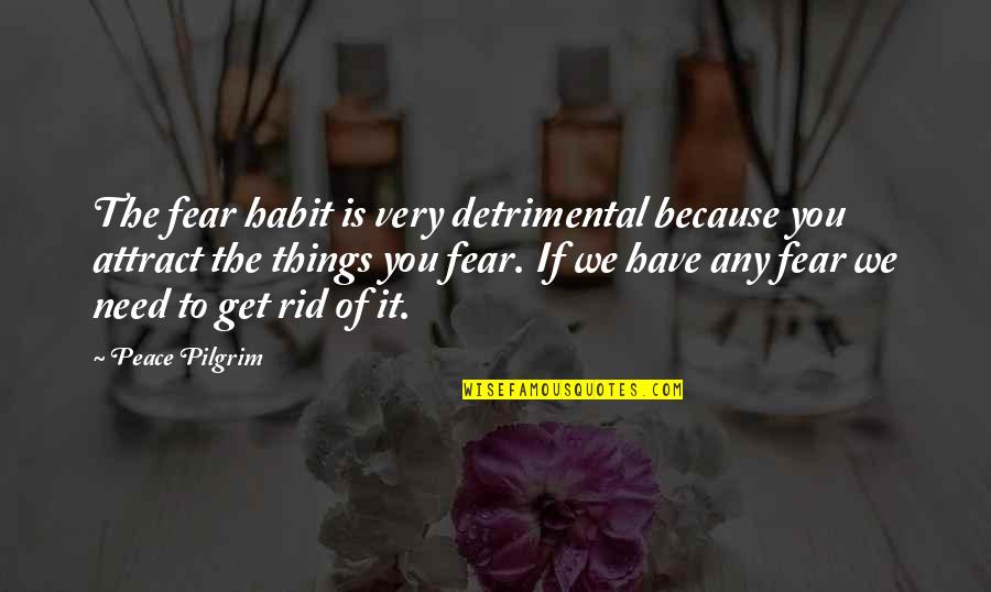 Get Rid Of You Quotes By Peace Pilgrim: The fear habit is very detrimental because you