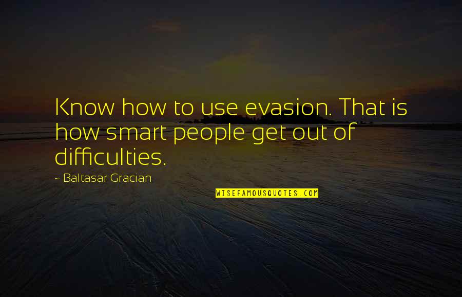 Get Smart Quotes By Baltasar Gracian: Know how to use evasion. That is how