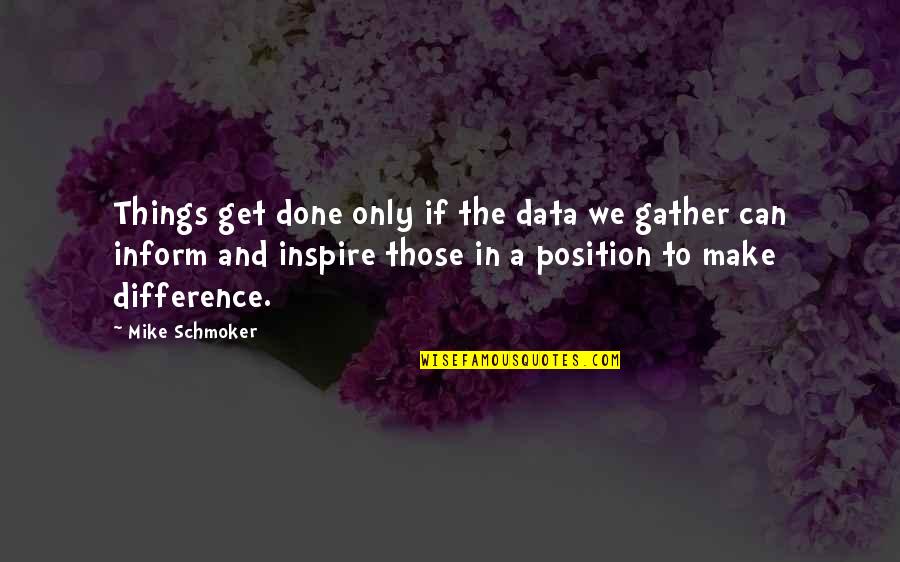 Get Things Done Quotes By Mike Schmoker: Things get done only if the data we