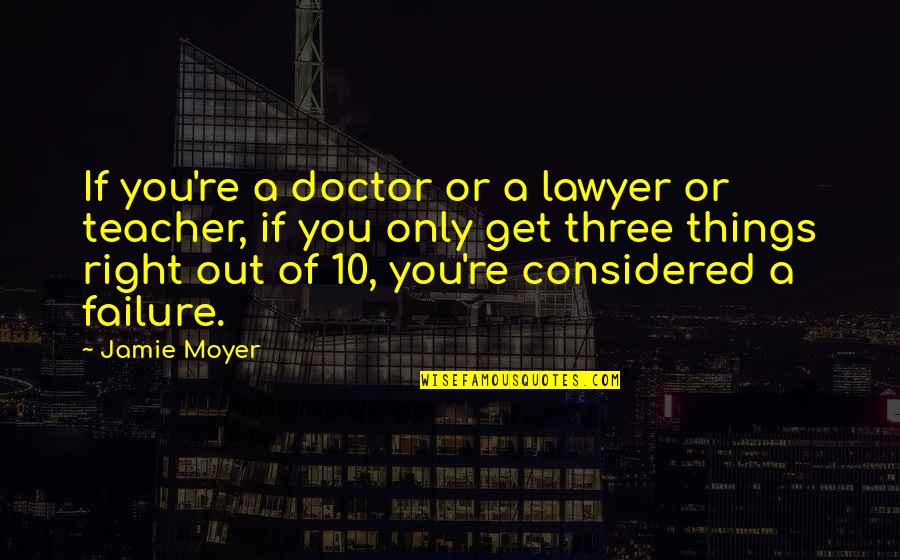 Get Things Right Quotes By Jamie Moyer: If you're a doctor or a lawyer or