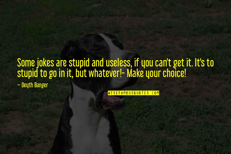 Get To It Quotes By Deyth Banger: Some jokes are stupid and useless, if you