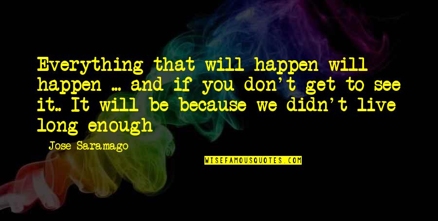 Get To See You Quotes By Jose Saramago: Everything that will happen will happen ... and