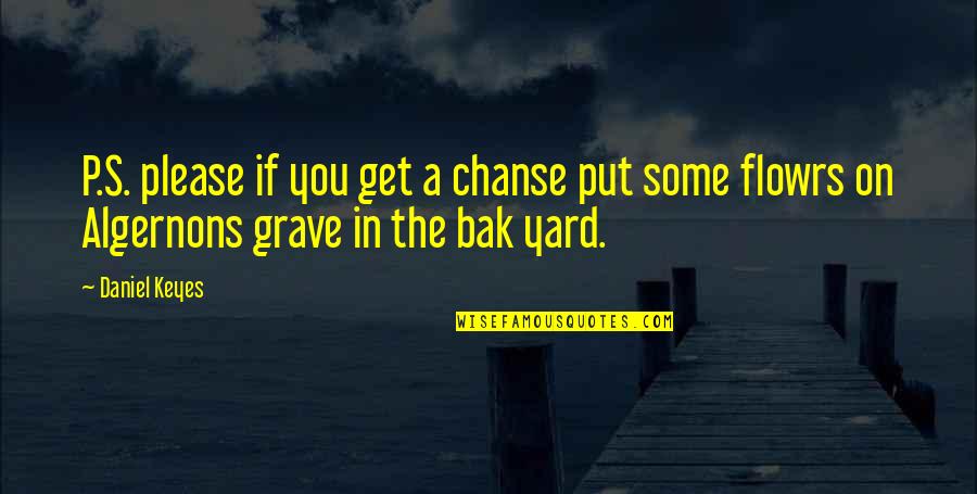 Get Up The Yard Quotes By Daniel Keyes: P.S. please if you get a chanse put