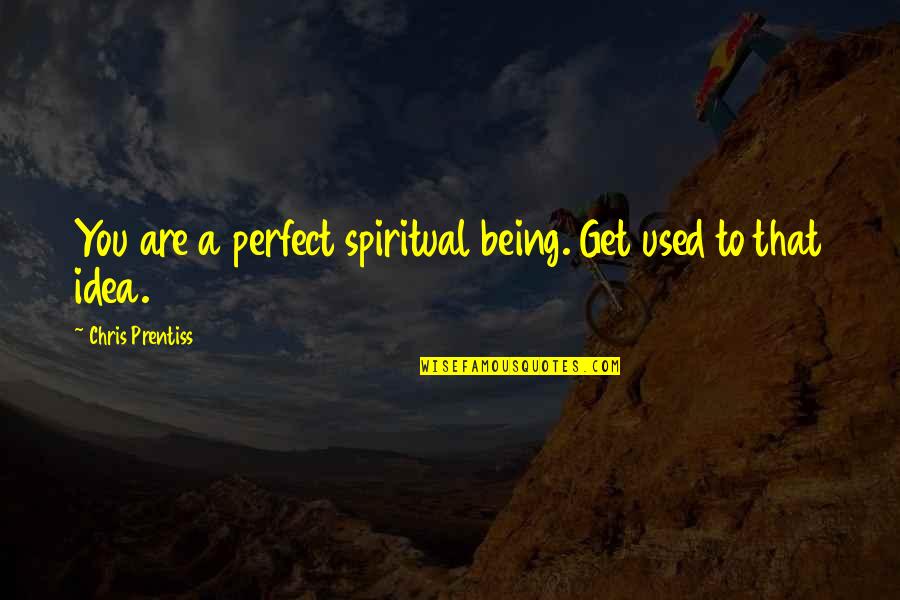 Get Used To Quotes By Chris Prentiss: You are a perfect spiritual being. Get used