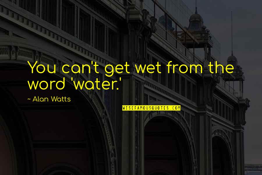 Get Wet Quotes By Alan Watts: You can't get wet from the word 'water.'
