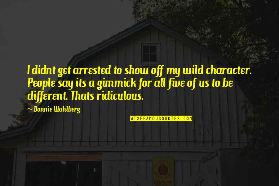 Get Wild Quotes By Donnie Wahlberg: I didnt get arrested to show off my