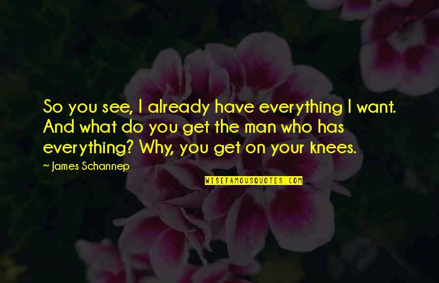 Get Your Man Quotes By James Schannep: So you see, I already have everything I