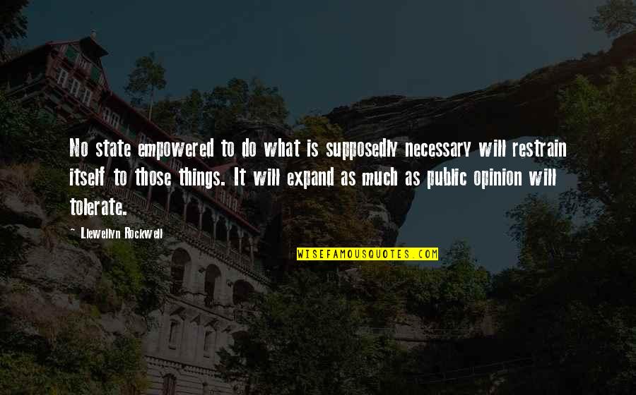 Getlion Quotes By Llewellyn Rockwell: No state empowered to do what is supposedly