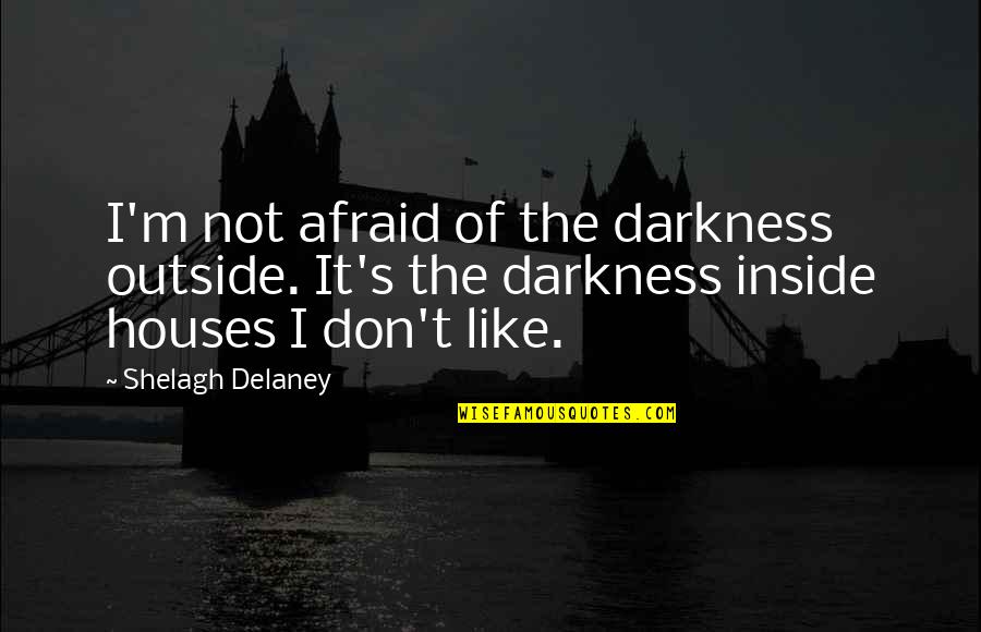Getting A Divorce Quotes By Shelagh Delaney: I'm not afraid of the darkness outside. It's