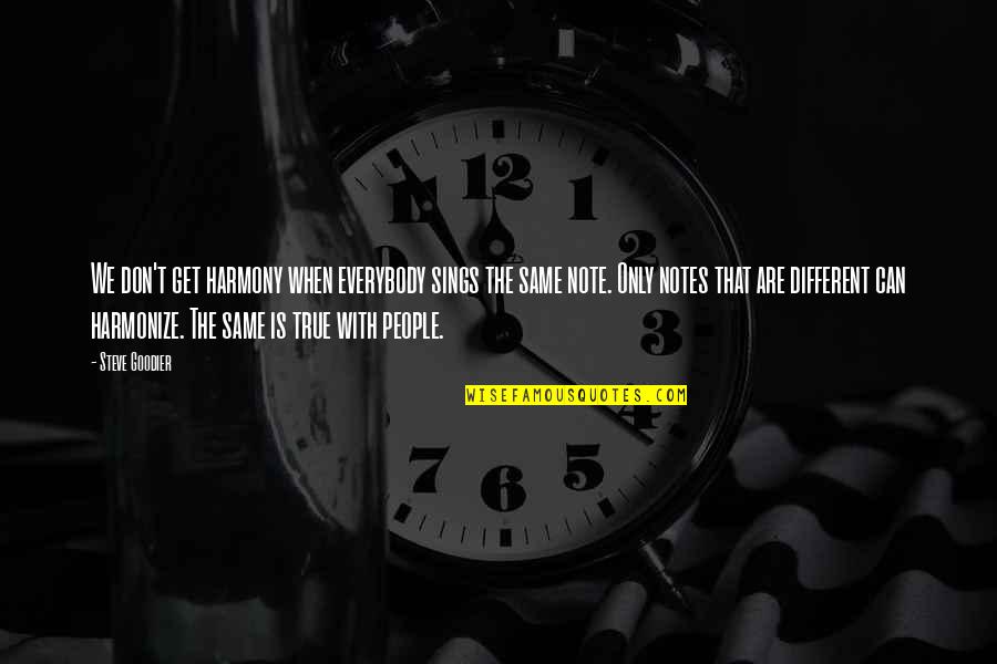 Getting Along Quotes By Steve Goodier: We don't get harmony when everybody sings the