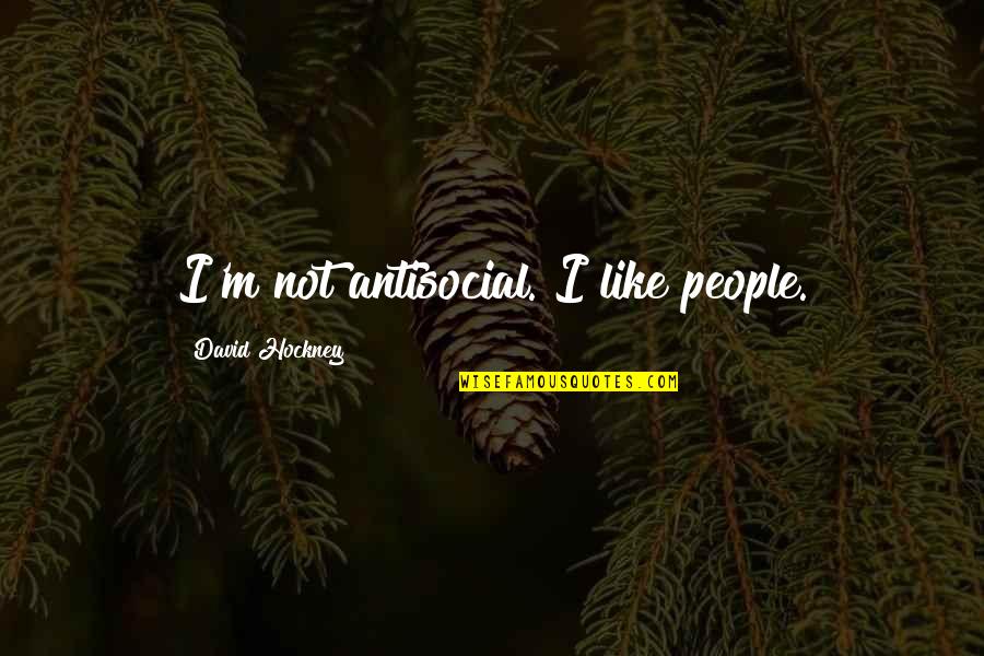Getting Away For Awhile Quotes By David Hockney: I'm not antisocial. I like people.