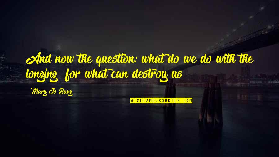 Getting Back To Normal Quotes By Mary Jo Bang: And now the question: what do we do