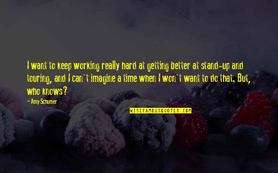 Getting Better Now Quotes By Amy Schumer: I want to keep working really hard at