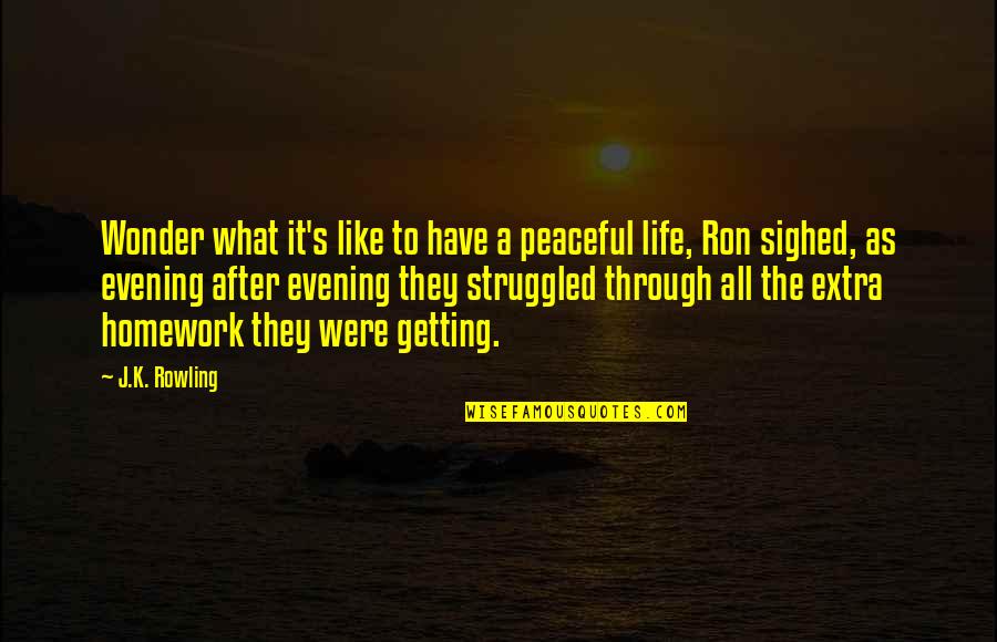 Getting By In Life Quotes By J.K. Rowling: Wonder what it's like to have a peaceful