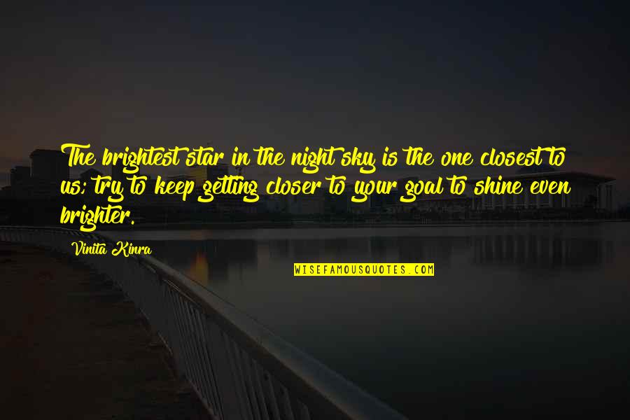 Getting Closer Quotes By Vinita Kinra: The brightest star in the night sky is