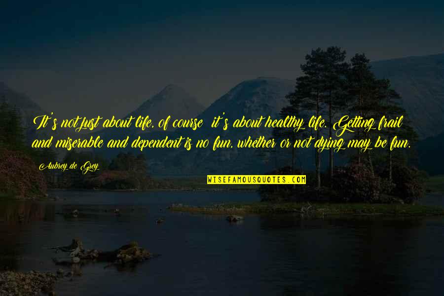 Getting Healthy Quotes By Aubrey De Grey: It's not just about life, of course; it's Getting Healthy Quotes By Aubrey De Grey: It's not just about life, of course; it's