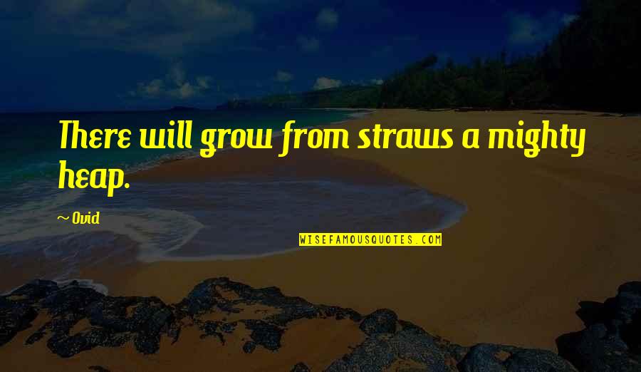 Getting High Grades Quotes By Ovid: There will grow from straws a mighty heap.