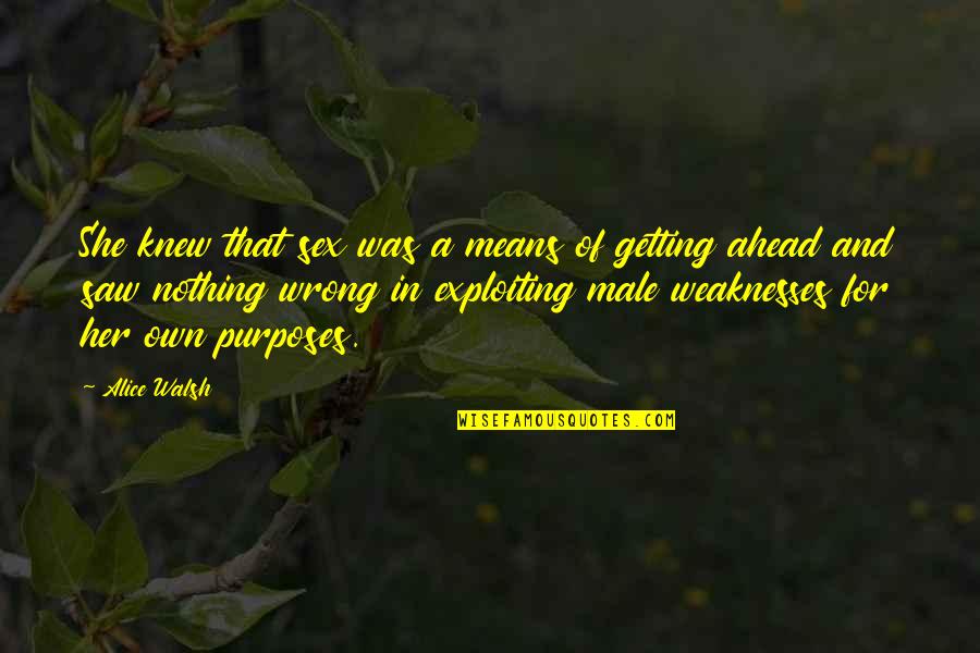 Getting It Wrong Quotes By Alice Walsh: She knew that sex was a means of