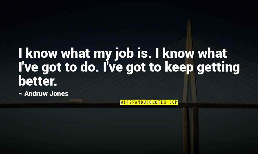 Getting Jobs Quotes By Andruw Jones: I know what my job is. I know