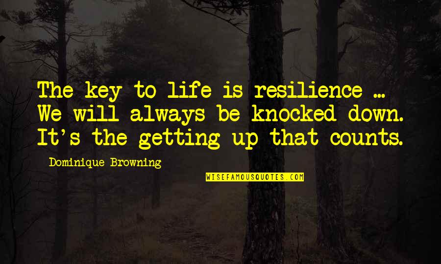 Getting Knocked Down And Getting Up Quotes By Dominique Browning: The key to life is resilience ... We