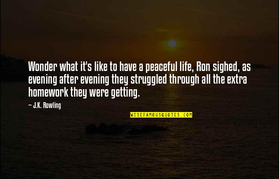 Getting Life Quotes By J.K. Rowling: Wonder what it's like to have a peaceful